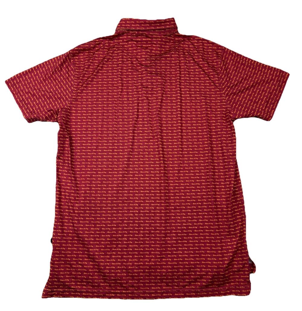 Breezy Golf Polo Have A Day Red Yellow Size Large - Picture 6 of 8